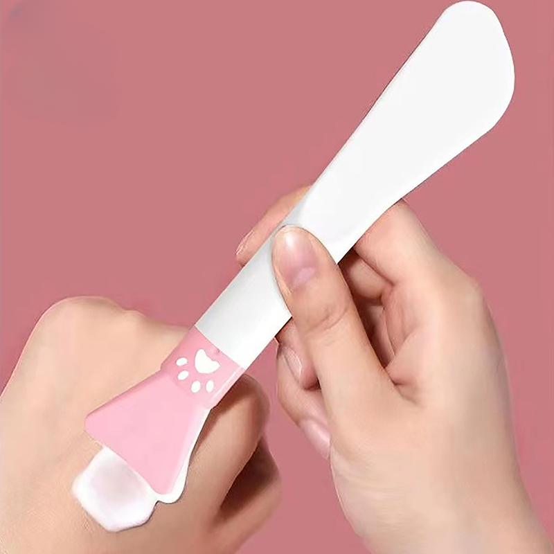 Cute Paw Silicone Facial Mask Brush Scraper Double Head Facial Mask Mud Brush Facial Beauty Tools Face Cleansing Brush