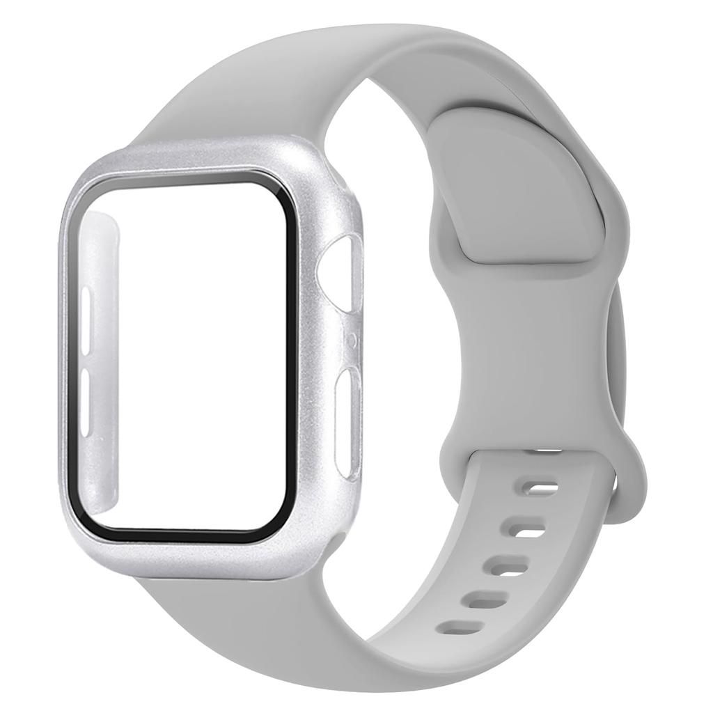 PC Case+Straps For Apple Watch band 44mm 45mm 40mm 46mm 41mm 42mm 49mm Sport Silicone Bracelet iWatch series 10 8 7 se 9 ultra 2