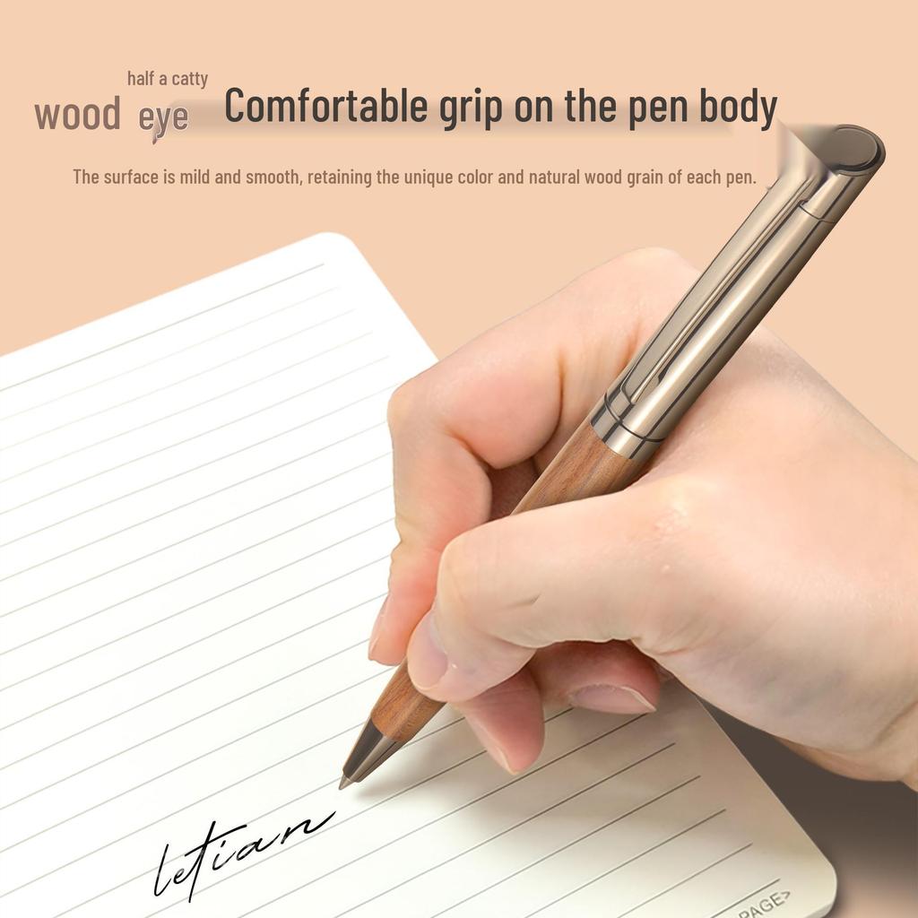 In-Stock Black Titanium Signature Wood & Metal Ballpoint Pen Gift Set