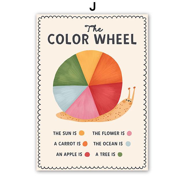 Colorful Bear Rabbit Cat Mouse Flower Leaf Abstract Animal Posters Prints Wall Art Canvas Painting Pictures Baby Kids Room Decor