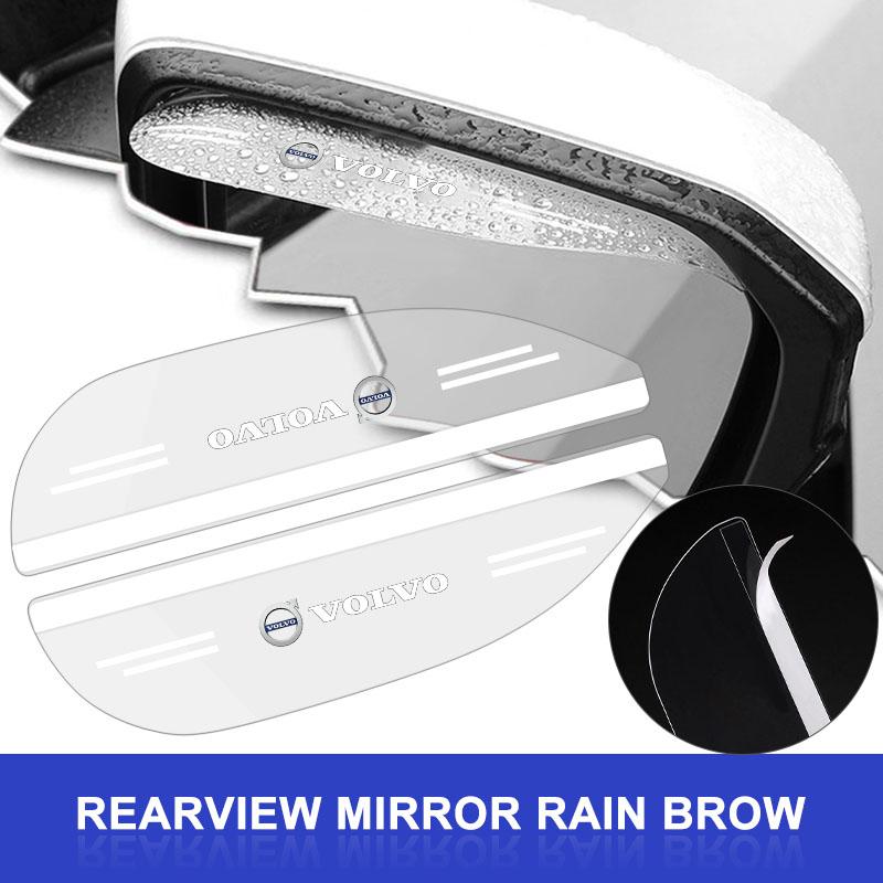 2Pcs Car Rearview Mirror Rain Eyebrow Sun Shade Protector Sticker For Volvo 240 C70 S40 S50 S60 S70 S80 S90 V40 V50 V60 V90 XC40 XC60 XC90 Vnl Truck
