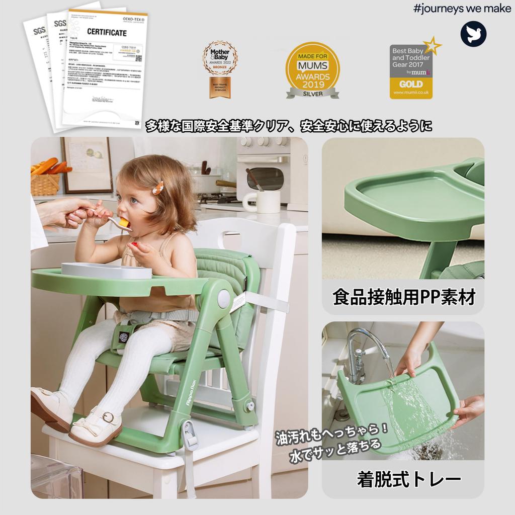Apramo Folding Baby Chair, Suitable for Babies, Toddlers, and Outdoor Use, with Non-Slip Design and Durable Safety Belt (Flex/White)