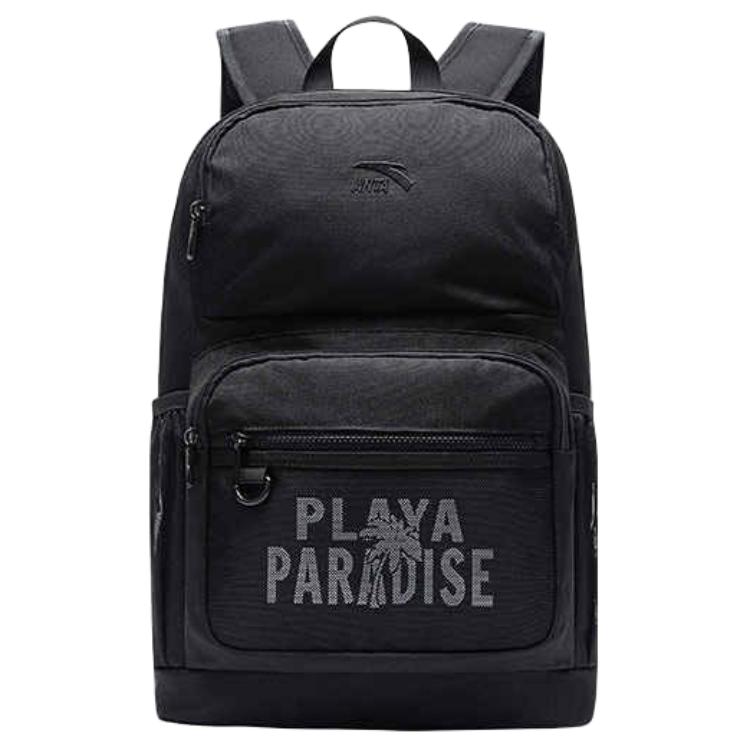 Anta Multi-Layer Simple Sports Nylon Backpack Unisex Backpack Basic-Black 192528152-1 Basic Black