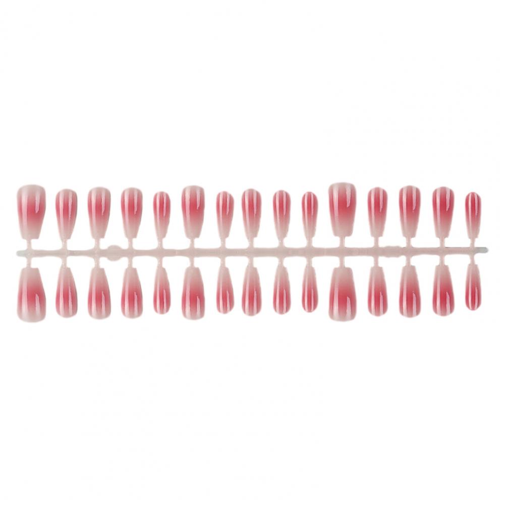 1 Bag Fake Nails Gradient Wearing Nail Blush Handmade Natural Perfect Fitting Trace-less Fake Nails for Natural Curvature