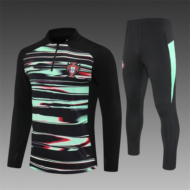 Adult National Team Soccer Training Jerseys Long Sleeve Half Zip Cotton Blend Sports Wear