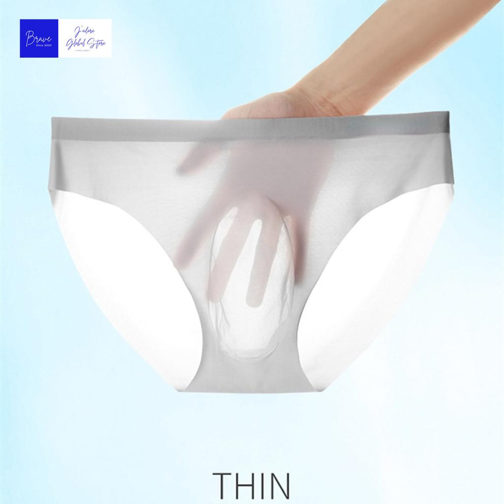 1Pc Ice Silk Sexy Men's Briefs Underpants Breathable Man Underwear Briefs Transparent Sexy Men Underwear Summer Mens Panties