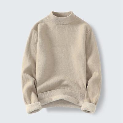 Autumn and Winter Integrated Fleece Fleece Sweater Knitted Sweater Men's Pullover Warm Sweater