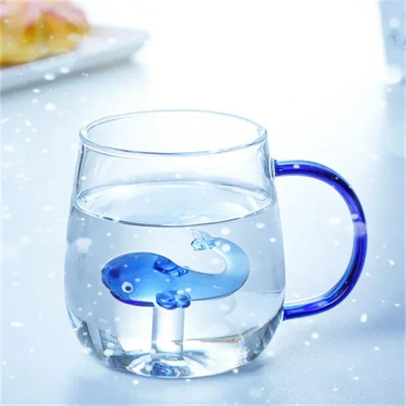 Cartoon Animal Shape Glass Home Cute High Borosilicate Glass Single Layer Cup Living Room with Guests Juice Cold Drink Cup
