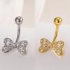 Fashion Zircon Butterfly Belly Button Rings Shiny Crystal Bow Navel Piercing For Women Girls Sexy Belly Ring Beach Jewelry Gifts