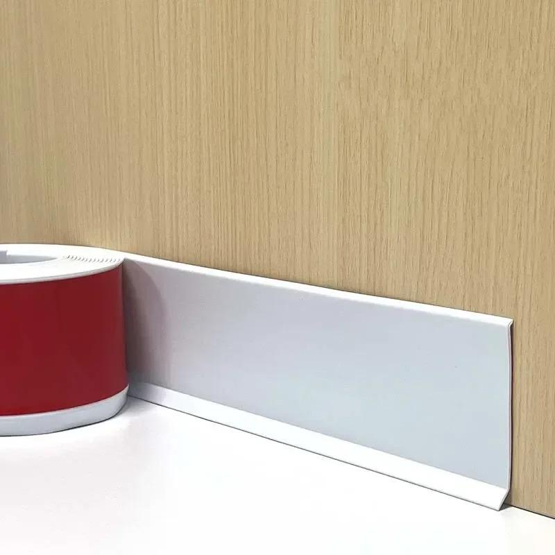 1PC 39/118.1in Flexible Baseboard Molding Trim, 4 Inch Self-Adhesive Vinyl Wall Base, Peel and Stick Cove Base, Rubber Wall Base