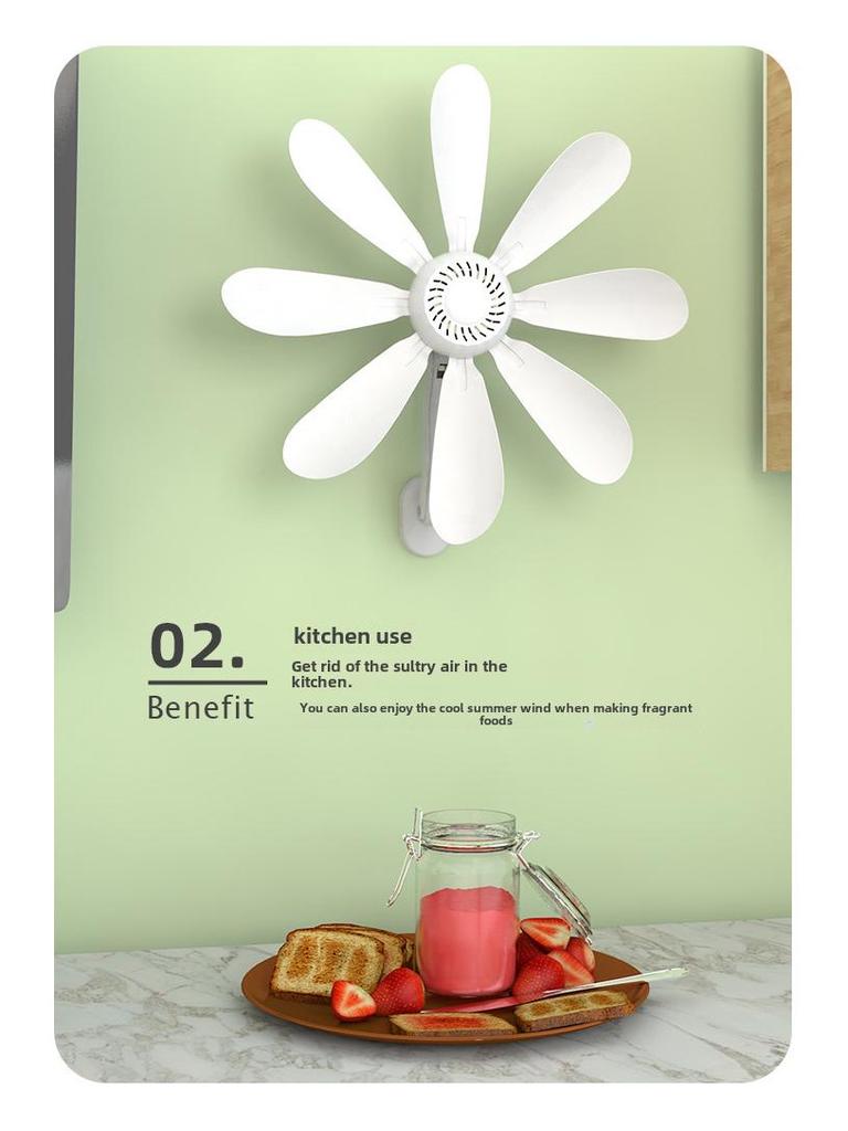 Yangzi Wall-Mounted Fan: Small Electric Fan for Home, Dorm, and Kitchen, No Drilling Required