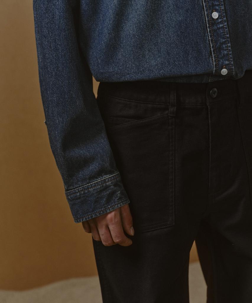 MUSINSA STANDARD Back Satin Baker Pants [Black]