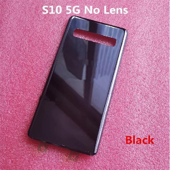 

Корпус S10 5G для Samsung Galaxy S10 5G G977 6,7 дюйма, ремонт крышки батарейного отсека, замена задней двери телефона + клейкий логотип Black No Lens