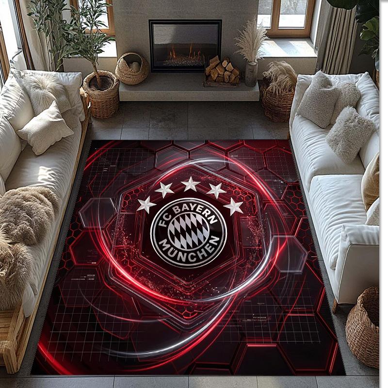 Bayern Munich Printed Flannel Area Rug Non Slip Soft Polyester Floor Carpet Indoor Decor Mat for Bedroom Living Room Sofa Game Room Home Decoration