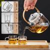 Pokaro Tea Teapot, Heat-Resistant Glass, Stylish Teapot, Clear Glass Teapot, 1000ml Capacity, Heat-Safe, with Glass Tea Strainer, Ranzawa