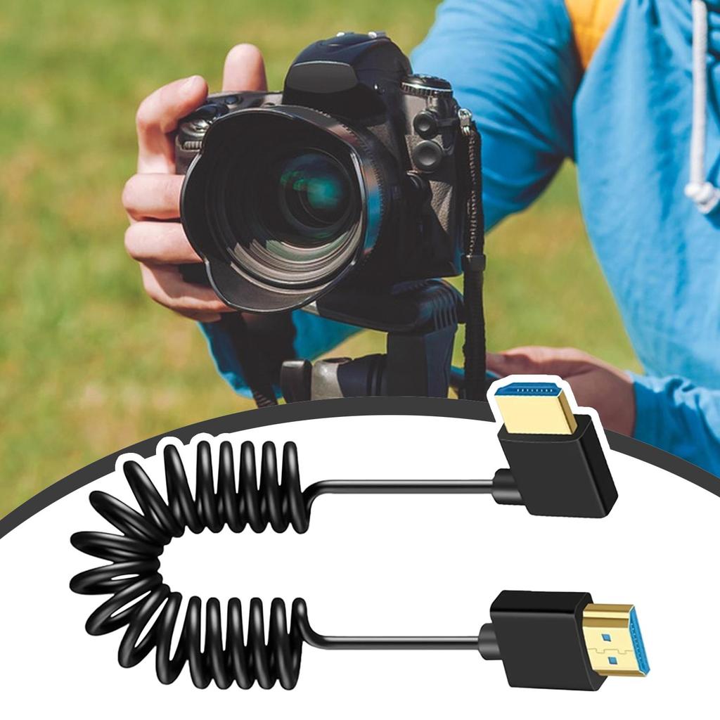 Camera Monitor Coiled Cable High Speed Support Monitor Screens Cable Compact Thin Spring Stretch Cord Supports For Photography