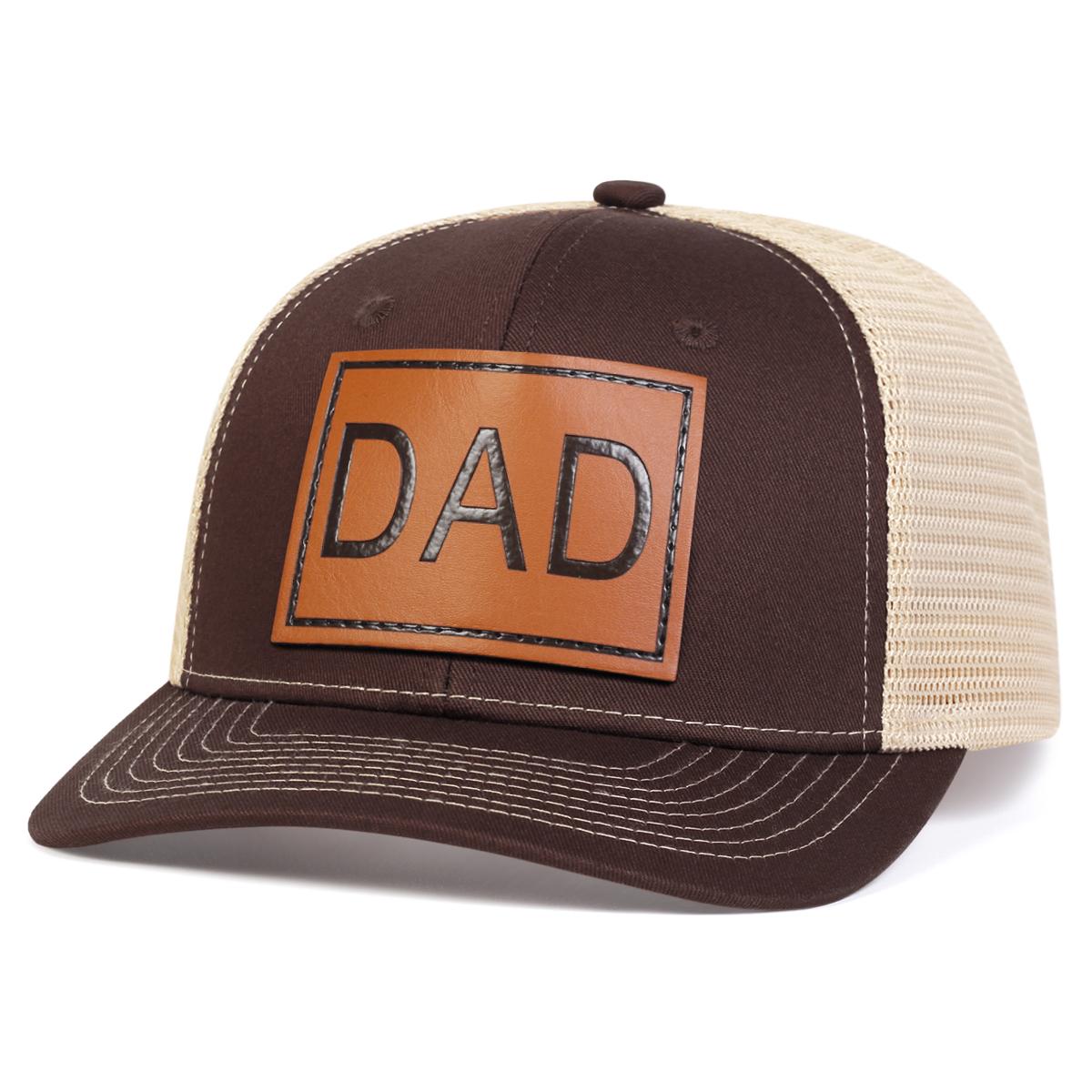 

Unisex Brown Dad Leather Label Baseball Net Caps Spring And Summer Outdoor Adjustable Casual Hats Sunscreen Hat