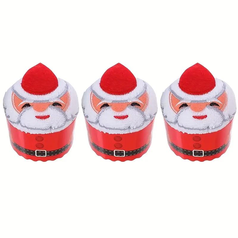 3Pcs Christmas Gifts Hand Towel Creative Santa Snowman Xmas Tree Design Towels Christmas Home Kitchen Bathroom Decoration Supply