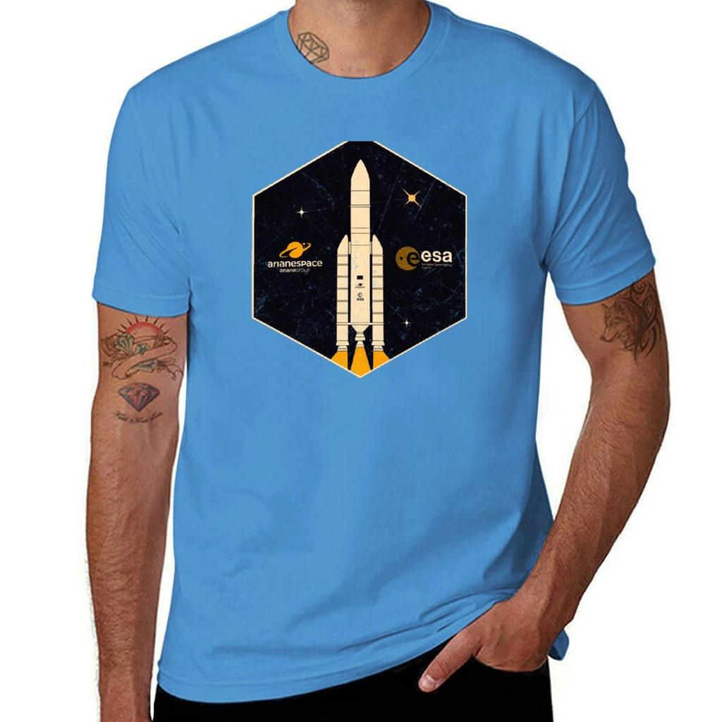 ESA European Space Agency Ariane T-Shirt Plus Sizes Heavyweights Boys Animal Print Funnys Black T Shirts for Men