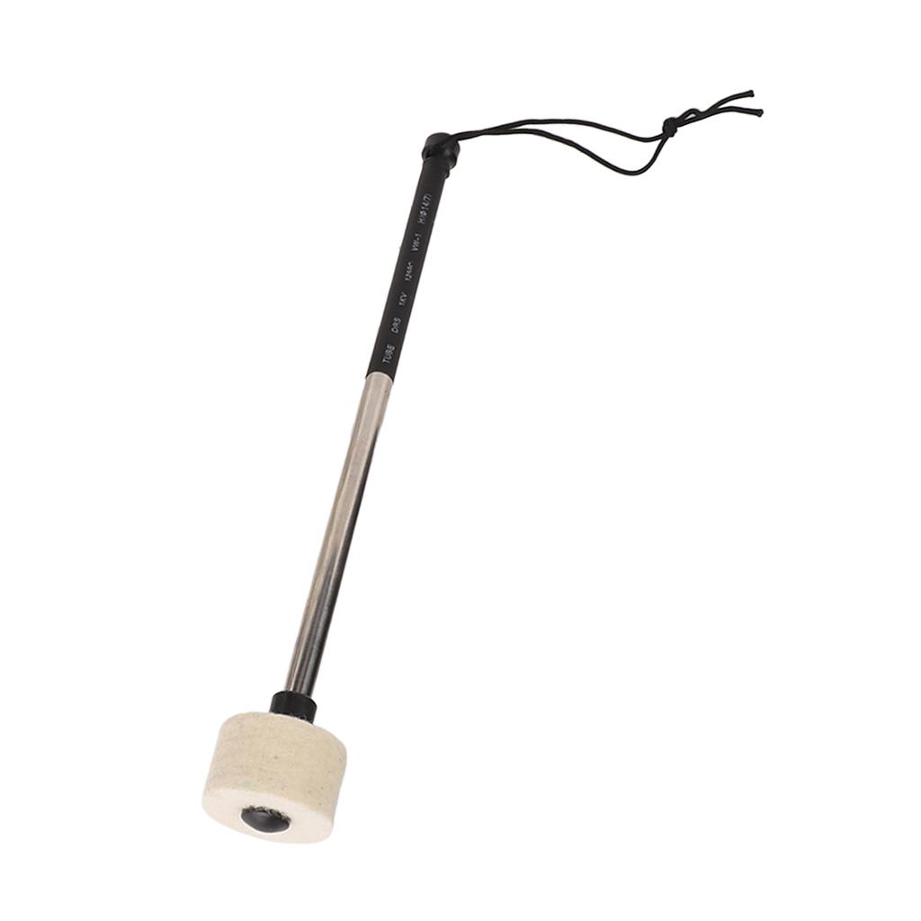 Drum Mallet White Felt Band Percussion Accessory with Stainless Steel Stick for Performance
