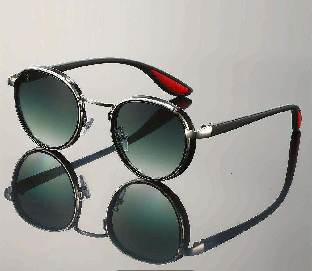 Vintage Designer Outdoor Sunglasses Men Round Fashion Metal Titanium High Quality Sun Glasses Man Uv Protection Glasses Woman