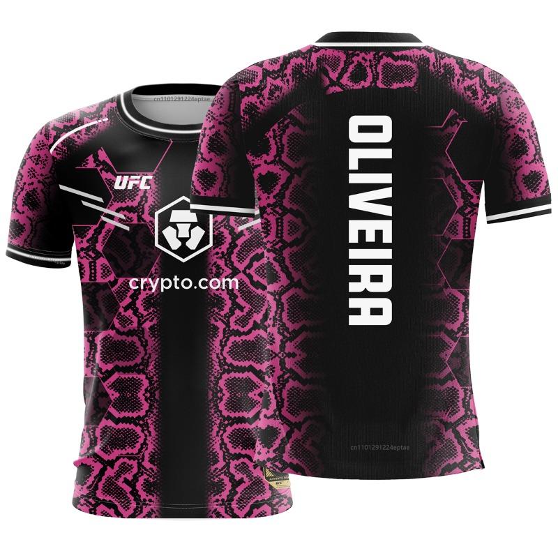 UFC MMA Oliveira Magliette Artista Marziale Misto Brasiliano Maglia Campione Fight Night Uomo Estiva Maschile Palestra Traspiranti Magliette Top