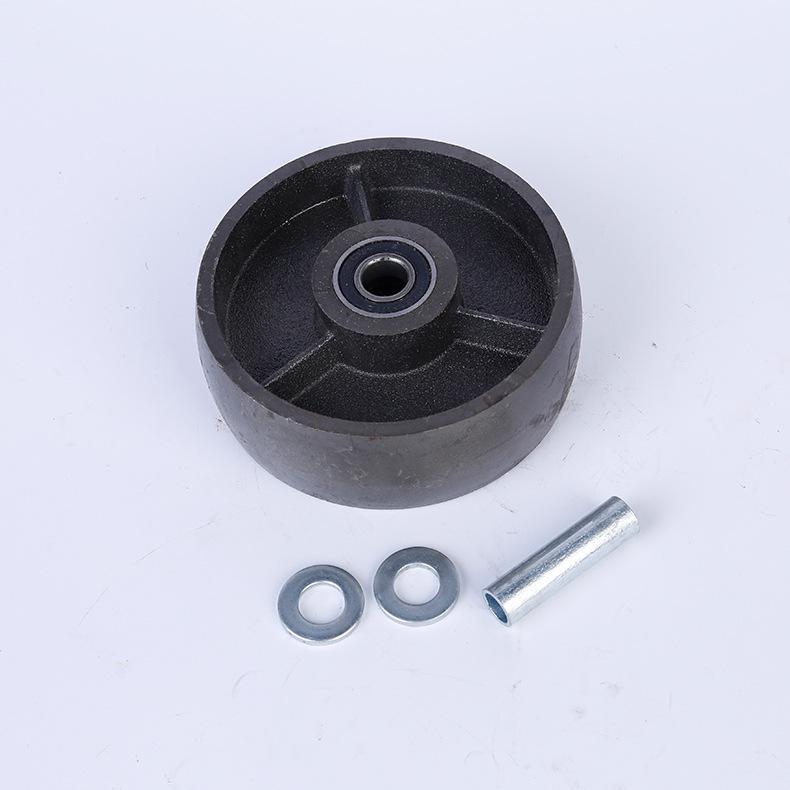 High-Temperature Resistant Cast Iron Swivel Caster with Brake: 4", 5", 6", 8" Wheels for Oven and Grill.