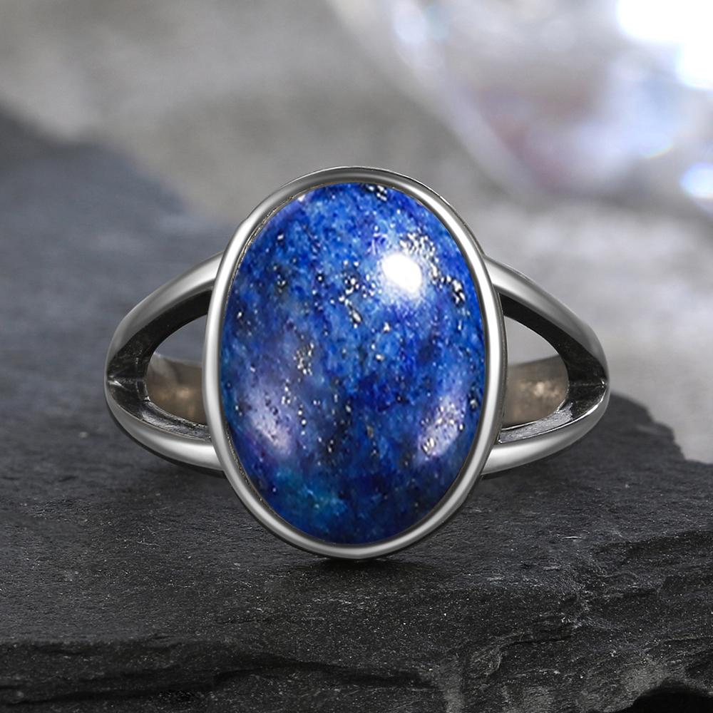 Sterling Silver Ring With Natural 10*14mm Moonstone Rings Oval Large Stone Vintage Fine Jewelry for Women Men