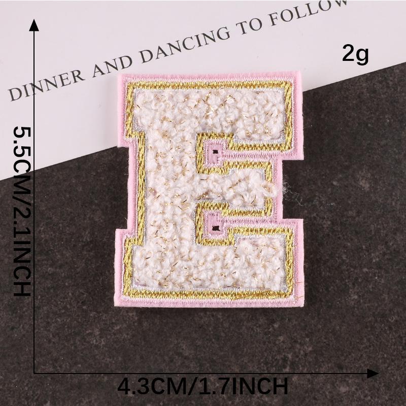 Computer Embroidery Gold Silk Towel Embroidery Cloth Label English Alphabet Hand Account Diy Patch Accessories Chenier Embroidery Cloth Sticker