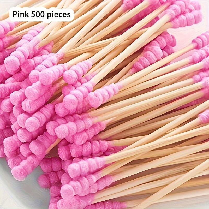 

500 Pieces Hypoallergenic Double Tip Sponges, Pink, for Ear, Nose Cleansing & Make-up Application