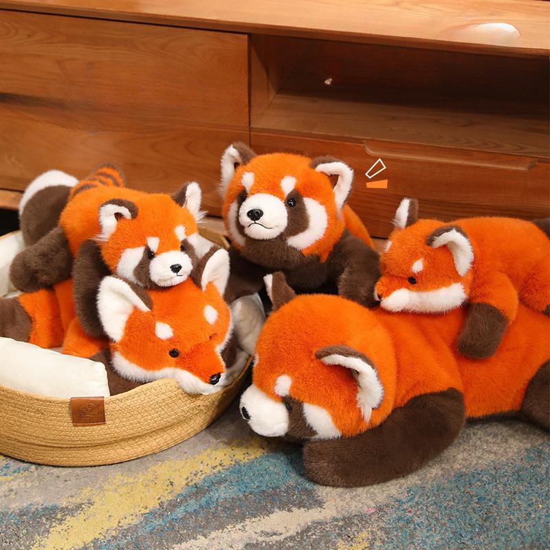 New Series of Lying Down Cartoon Little Raccoon Plush Toy Little Fox Long Pillow Cute Gift for Girls