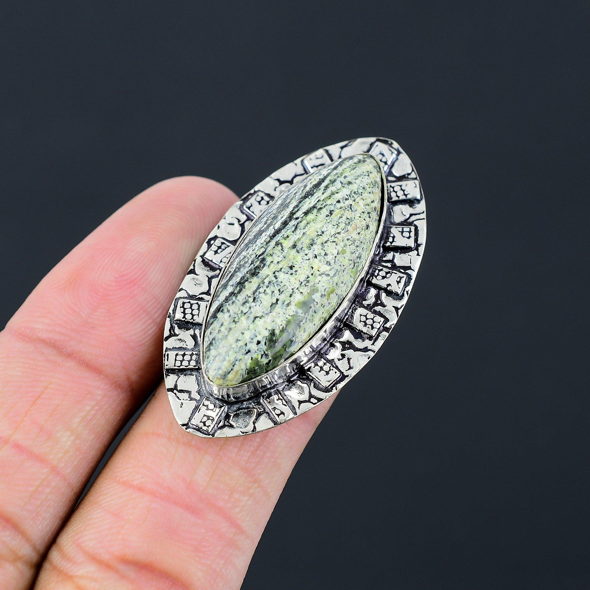 Sisters Day Deal Green Swiss Opal Stone Sterling Silver Ring Jewelry Size 6.5 6.5