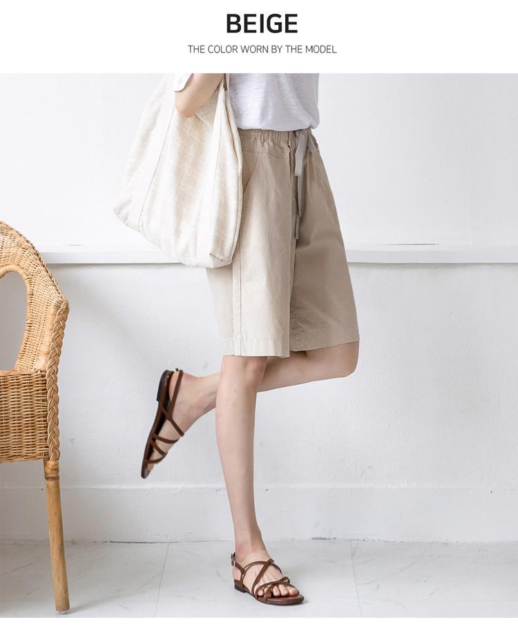 Dames Casual Shorts met Hoge Taille van Katoenen Twill - Los, Kreukvrij, Wijde Pijpen, Grote Maten, Zomerstijl