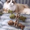 Natural Cat Chew Toy Fishbone Shape Catnip Silvervine Chew Stick Dental Care Teeth Cleaning Stick for Cats Interactive Play Oral Health