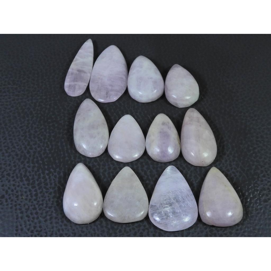 232Cts. Natural Pink Kunzite Pear Cabochon Gemstone 12Pcs Lot C-1157