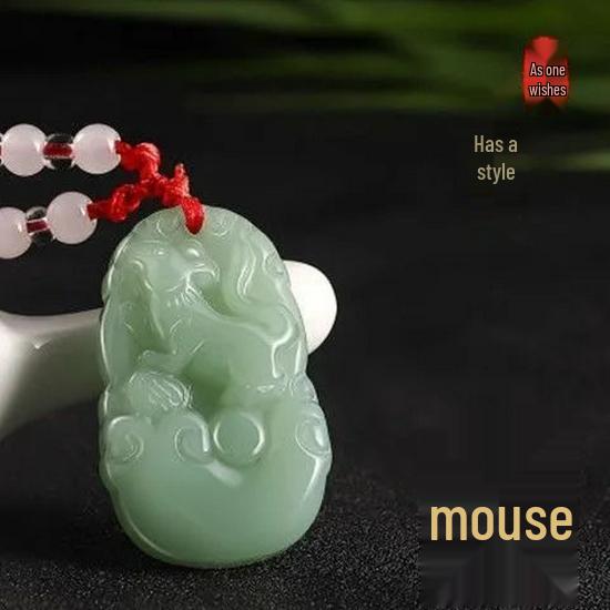 Unisex Zodiac Animals Imitation Jade Necklace - Tiger, Ox, Rat, Rabbit, Dragon, Horse, Monkey, Pig, Snake, Sheep, Rooster Pendants