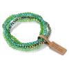 4Mm Bead Women'S Bracelet Set Multi-Strand Faceted Glass Bead Elastic Bracelet With Tag Clasp