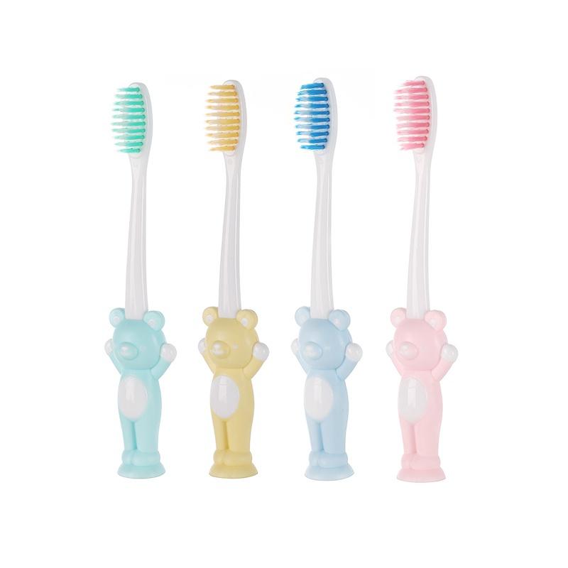 

4 шт. детская зубная щетка с мультяшным плюшевым мишкой и ультрамягкой щетиной для мальчиков и девочек в возрасте 5-12 лет