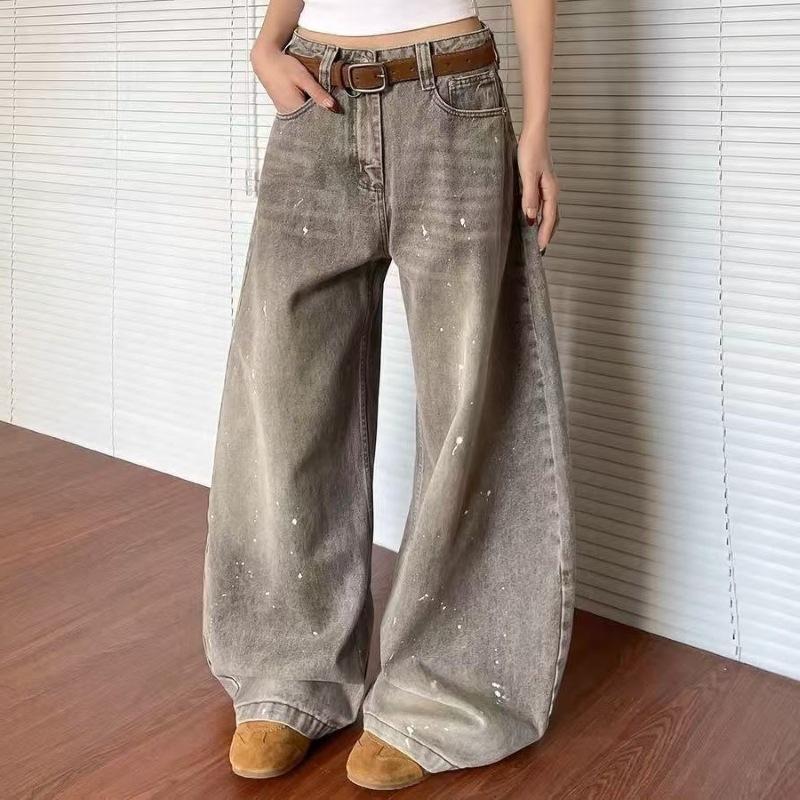 High Waist Straight Jeans Damen Locker Lässig Denim Hose Tägliche Straßenhose