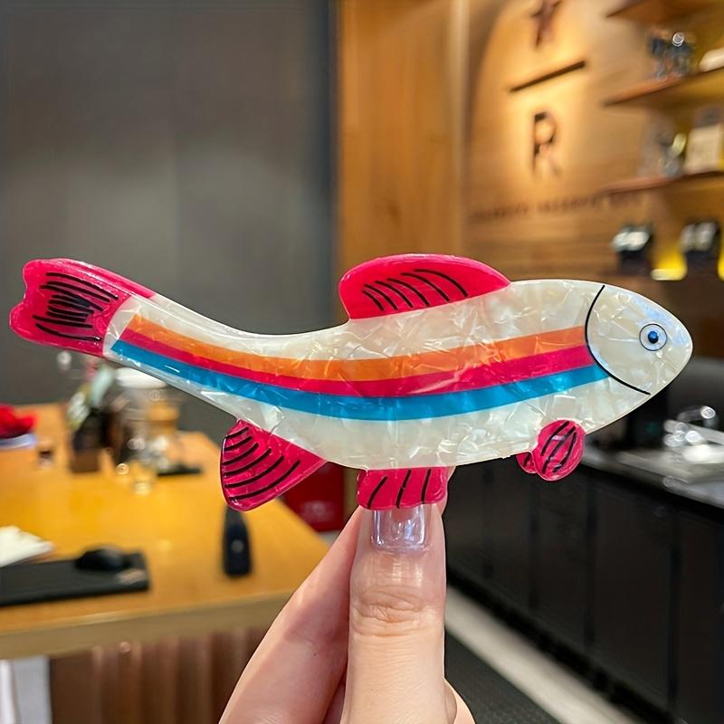 

1PC Large Animal-themed Hairpin From The Ocean Series, Featuring A Vibrant Trout Design