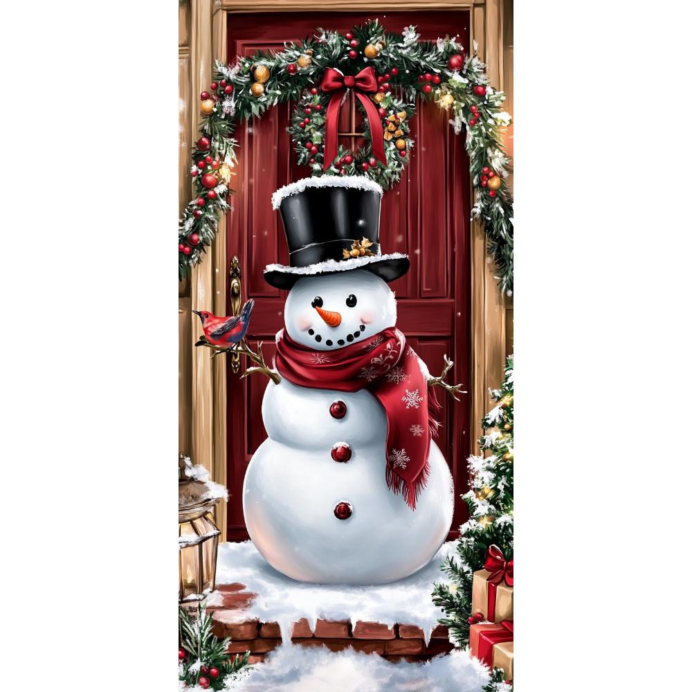 Christmas Door Lining Snowman Door Cover Christmas Outdoor Decorations For Home 2025 Ornaments Xmas Gifts 2026 New Year Decors