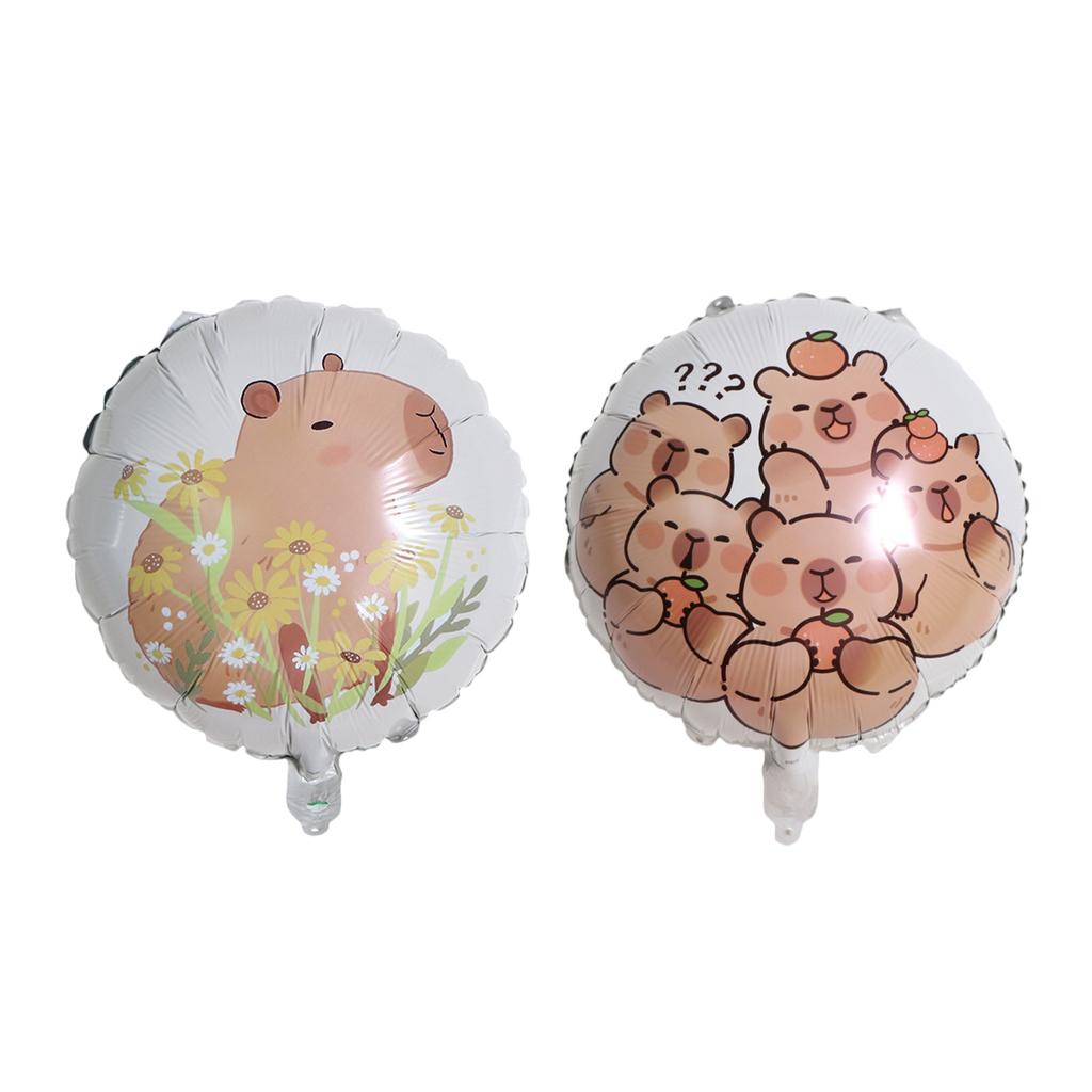 Packung mit 5 Capybar-Folienballons für Partydekorationen, Geburtstage und Feiern, Aluminiumfolienballon