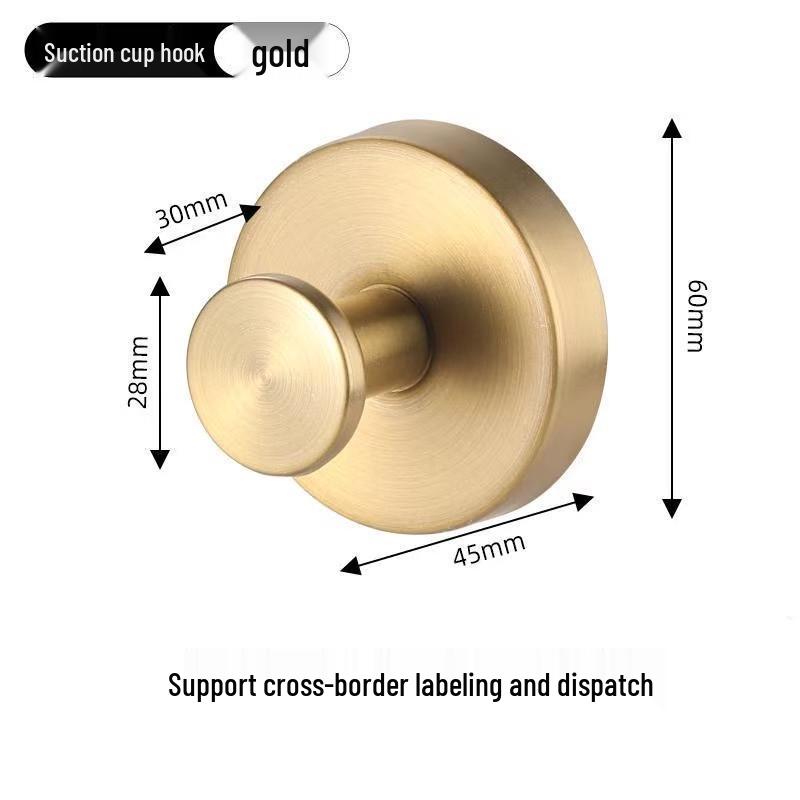 Stainless Steel No-Drill Suction Cup Hook for Bathroom Walls