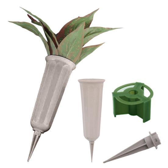 Reusable Cemetery Vases Memorial Flower Holders with Spikes Tomb Memorial Decoration Cone Vases for Floral Arrangements Memorial Day Cemetery Graves