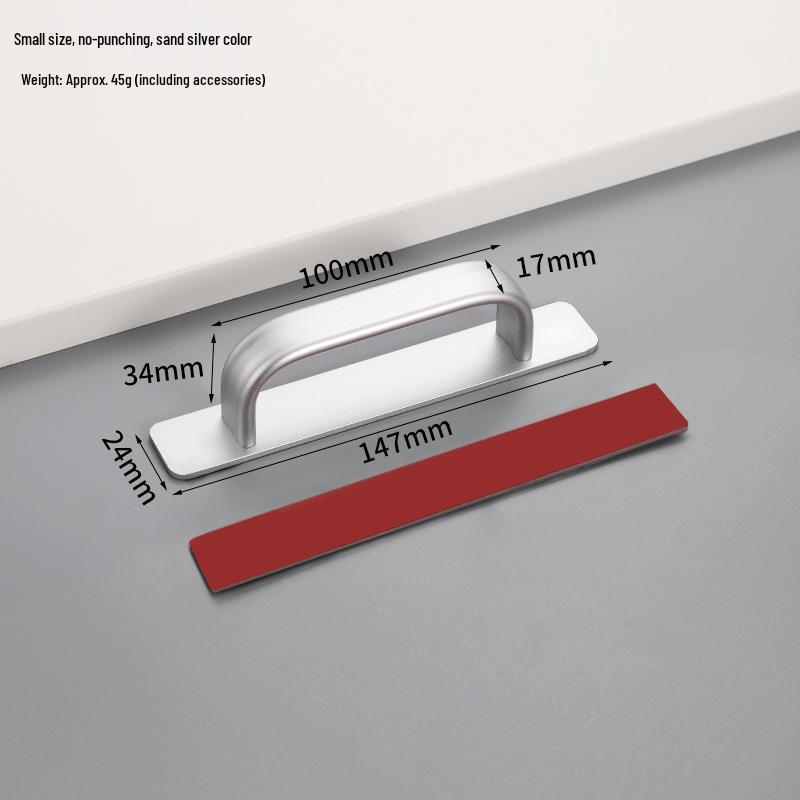 Aluminum Alloy No-Drill Handle for Glass, Wood, or Wardrobe Doors and Windows