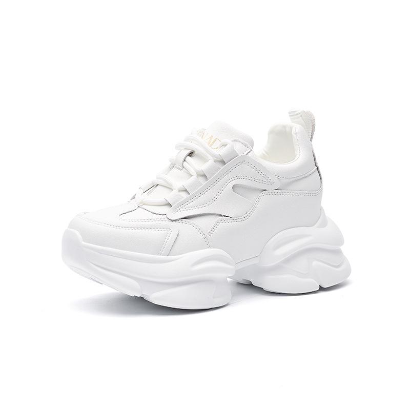 Leather Daddy Shoes Women s Spring Soft Sole Versatile Popular ins Super Fire Student Platform Casual Sports Women s Shoes 33 белый
