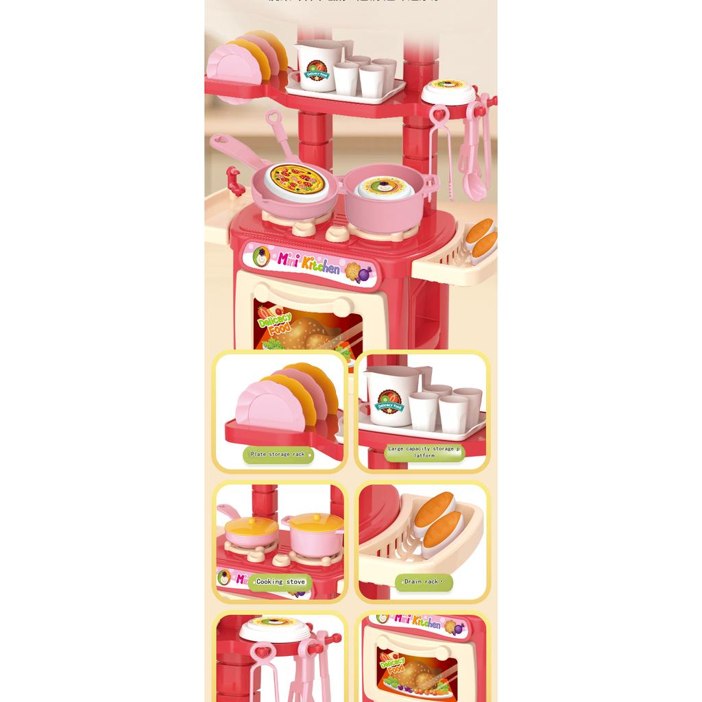 Kid's Play Kitchen Set Cooking Toy for Boys and Girls