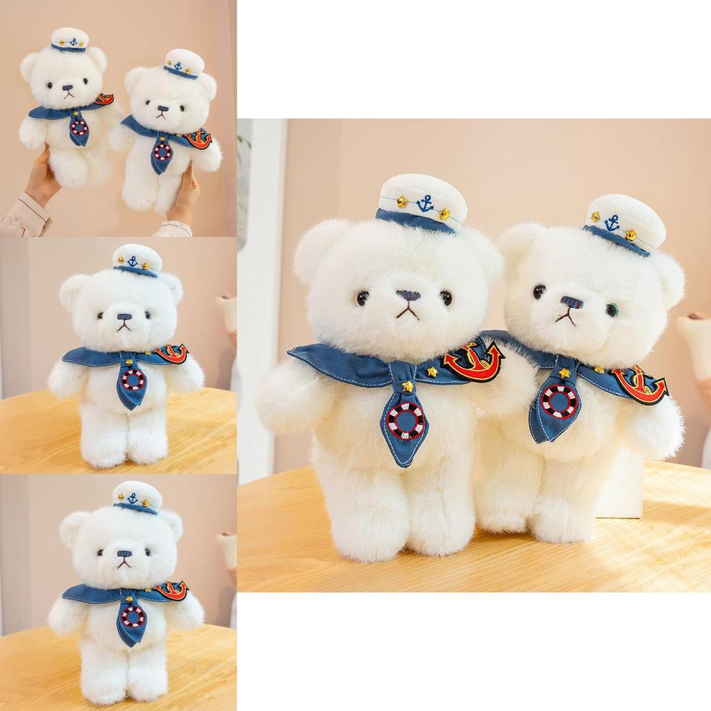 Plüschbär Spielzeug in Dunkelblau mit Kapitänsuniform Weiches Kuscheltier für Kinder Geschenk