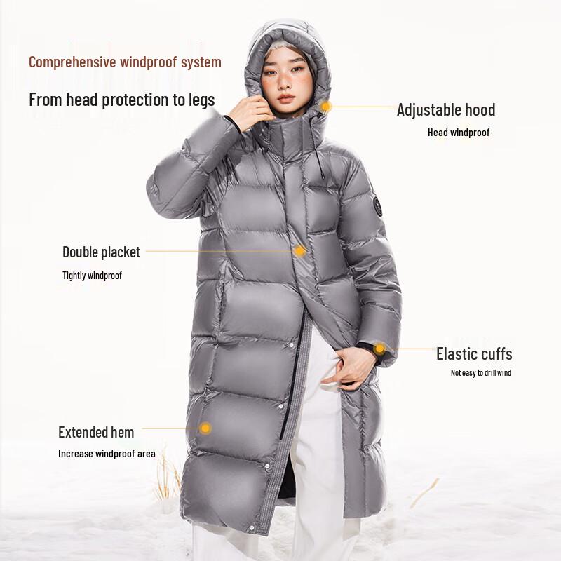 Camel Women's Mid-Length Hooded Down Puffer Jacket M25CR07105