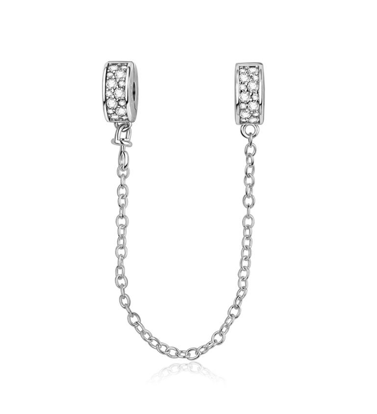 925 Silver Safety Chain Charm Bracelet Set Clover Lock Key Bear Peace Dove Fruit Decoration Beaded Fine Jewelry Gift